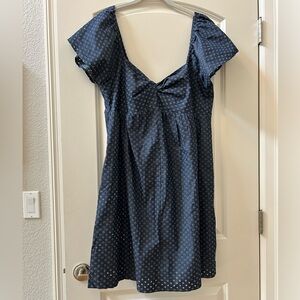 NWT LA Relaxed organic cotton eyelet mini dress. Tie back. Made in USA. Sundress